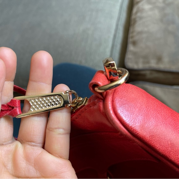 Rebecca Minkoff Mini MAC Crossbody Shoulder Bag (red & gold) - Picture 7 of 10